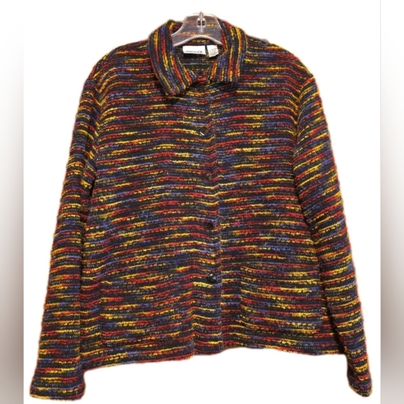 Vintage Chico's Multi-Colored Sweater, Jacket, Button-Up Women's Size Large - Picture 12 of 13